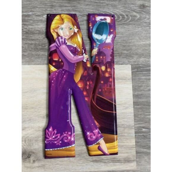 Disney Princess 10in “Rapunzel" Tin Metal Letter "N" Sign Wall Decor Open Road - Picture 1 of 6